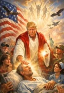 President of America as Jesus meme